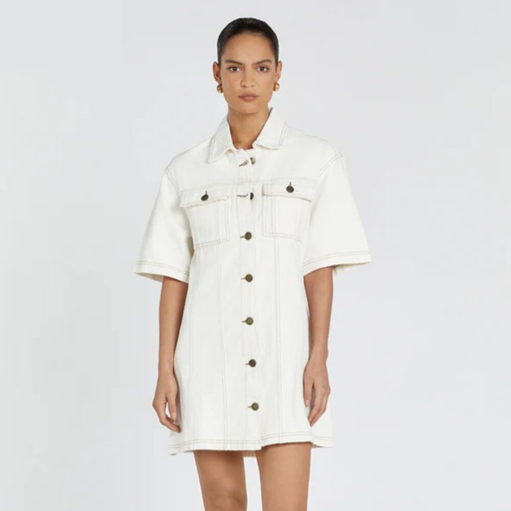 DISSH - Alfred Cream Denim Mini Dress